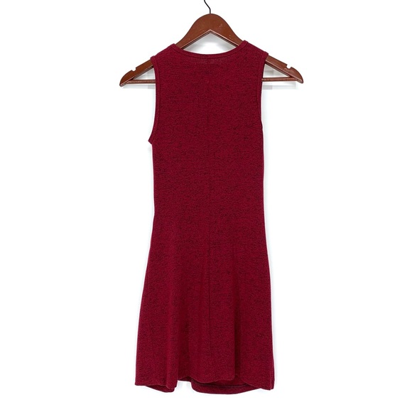 Abercrombie & Fitch Marled Maroon Soft & Stretchy Cinched Sleeveless Dress Nwt - Picture 2 of 14